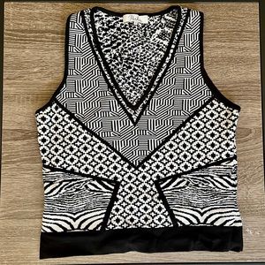 Parker V-Neck Cropped Multi Patterned Knit Cropped Top Sz S NWOT